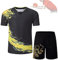 Bias&Belief Dragon Tischtennis Trikots Set Damen/Herren,Badminton Sets Pingpong Kinder Sportbekleidung Training Jersey T-Shirt Shorts Kleidung,Tischtennis Set,XL,Black