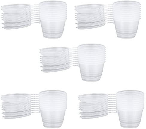Floatdream 50 Piezas Vaso de plástico para salsa, Mini vasos de plástico transparentes, Cajas De Salsa De Plástico, para Guardar Snacks, Ingredientes (100ml)