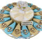 Torta bomboniere comunione maschio cuori calice in legno + centrale cuore simboli prima comunione confetti e biglietti inclusi (20 fette)