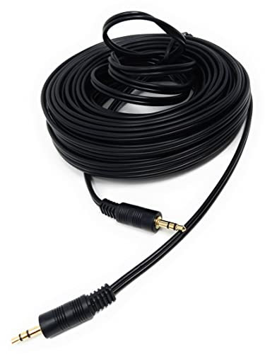 DRUT 15m 3.5mm to 3.5mm Stereo Audio AUX Cable Gold Connectors, Small 3 pin Jack to Jack Speaker Lead 50ft Black