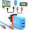 Adaptador Cargador Dock para Switch OLED,Adaptador de Corriente GAN PD36W para Nintendo Switch con 3 Puertos(USB C+USB A+4K/HD),Estación de Acoplamiento portátil con Cable USB-C（Azul Rojo）