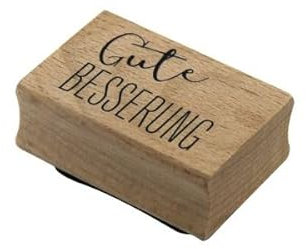 Artoz Stempel – Holzstempel – „Gute Besserung“ – 50 x 30 mm – Motivstempel zum Kartenbasteln für Einladungen, Geburtstag, Grüße