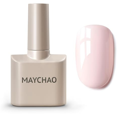 MAYCHAO 15ML Gel Nail Polish, Creamy Pink Gel Nail Polish, Soak Off UV LED Nail Varnish Nail Art Starter Manicure Salon DIY at Home, 0.5 OZ