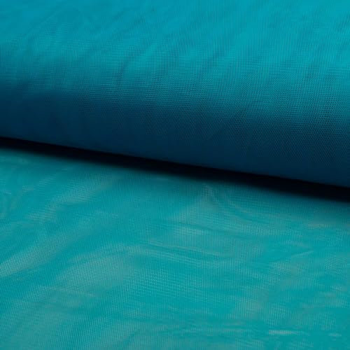 Soft-Tüll Kostümstoff Kleidertüll Fasching Feintüll ab 1 x 1,5 m Farbwahl Meterware, Farbe:türkis