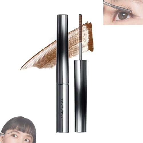 Judydoll 3D Curling Wimperneisen-Mascara, Borstenlose Waschbare Extra Schlanke Metall-Mascara für Volumen und Schwung (Classic Brown)