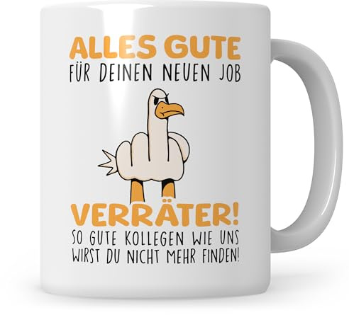Alles Gute für deinen neuen Job Verräter Tasse Abschiedsgeschenk Jobwechsel Geschenk Kollegin Kollege Spruch Abschied Neuer Job Kündigung Abschiedstasse