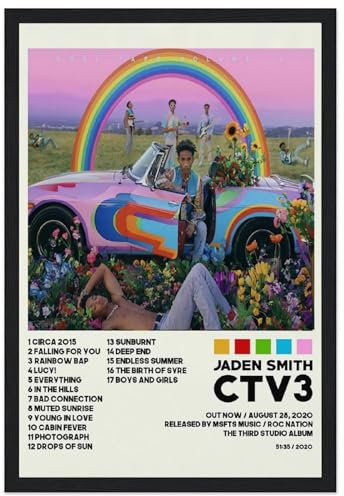Jaden Smith Poster, Ctv3, cooles Tape, Vol. 3 Albumcover-Poster, dekorative Malerei, Leinwand, Wandposter für Raumdekoration, ästhetische Sportlandschaft, Büro, Raumdekoration, Geschenk, 20 x 30 cm