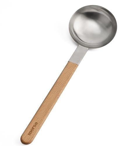 Morsø Vulcano Wok Cutlery – Stainless Steel and Wood, Wok Spoon for Cooking and Serving, Long Handle, Scandinavian Design, 40 cm