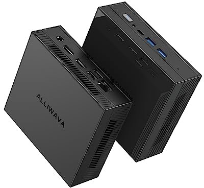ALLIWAVA GX55 Mini PC N5105 2.9GHz 8GB RAM 256GB SSD M.2 Micro Desktop Computer, 4K UHD, WiFi, Gigabit Ethernet, HDMI X 2 & USB-C for Business, Home Cinema, W11 Pro