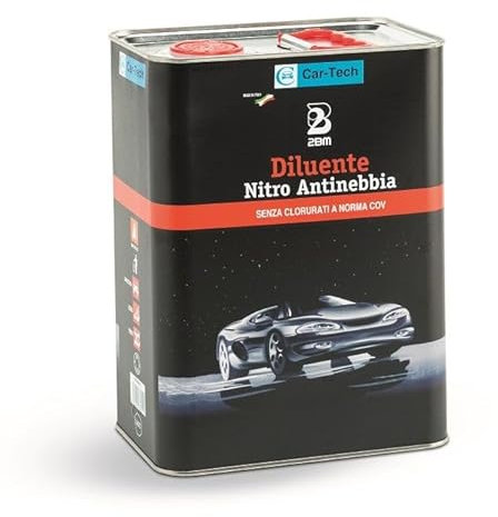 Car-Tech 2BM Anti-Fog Nitro Thinner Without Chlorinated VOC | For Nitro and Synthetic Paints | Bodywork, Carpentry, Nitro Finishes and Equipment Cleaning | 5 Litre Canister