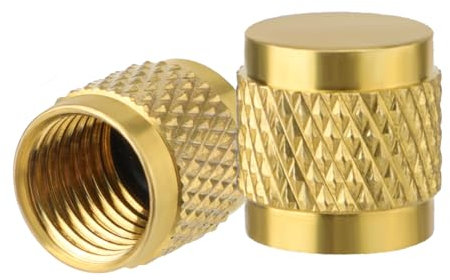 PEUTIER 2pcs 1/4 Brass Flare Caps with Neoprene O Ring Seal, 7/16-20UNF Thread, Fitting for Air Conditioner Pipe Gas Line Hydraulic