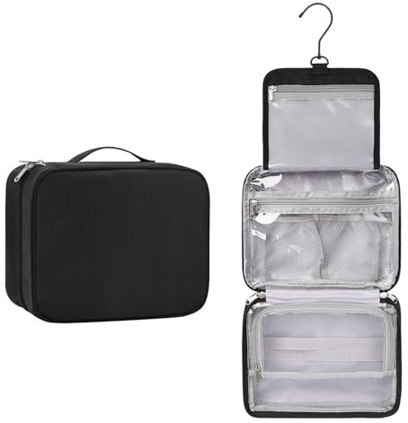 Kulturtasche Herren, Kulturbeutel Zum Aufhängen, Reise Kulturkoffer Wasserdicht mit Griff, Groß Waschtasche mit Reißverschluss Netztasche Kosmetiktasche Waschbeutel Toiletry Bag