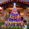 Aofonchy Luci Albero di Natale Solare con Stella, 2M*9 Stringhe 198LED Luci di Natale con 8 Modalita, Telecomando, Impermeabile Catene Luminose, Luci Decorazione Natale per Albero Giardino