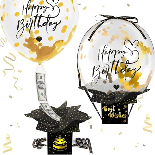 Geldgeschenke Überraschungsbox Mit Luftballons - Verpackung Für Geburtstag, Pull Up Luftballon Geldgeschenk Für Freunde Und Familie