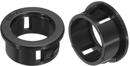 QUARKZMAN 50 Stück 19,7 mm (3/4) Schreibtisch Kabeldurchführung Kabeldurchlass Runde Kabeldurchführung Gummi Unterputz Kabelkanal Kabeltülle Kabelauslass für Kabel und Drähte, Schwarz
