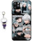Staremeplz Hülle für iPhone 16 Pro Anime Handyhülle [Mit Schlüsselbund] Cartoons Silikon Sanft Bumper Case Hülle für iPhone 16 Pro - Jujutsu Kaisen 1