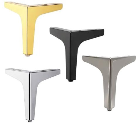 Generisch 4er-Set Möbelfüße Mit Montageschrauben 10cm 13cm 15cm 17cm Möbelfüße Metall, Für Sofa, Couchtische, Schränke, TV-Schränke, Nachttisch, Schubladen(Gold,15cm/6in)