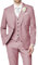 HUUTOE Costume 3 pièces élégant pour mariage, bal de fin d'année, affaires, blazer à un bouton, veste gilet et pantalon, smoking, pour homme, personnalisable, Dusty Rose., Taille L
