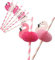 60 Pailles en Papier avec Flamant Rose 3D - Pailles Jetables pour Fêtes d'Été, Anniversaires, Baby Shower, Cocktail, Décorations de Table Tropicale