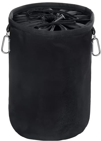Makoto Nobu Sac à Pinces à Linge avec Crochets De Suspension, Grande avec Fermeture à Cordon De Serrage, pour Epingles à Linge,Jouets,Petits Objets (Noir