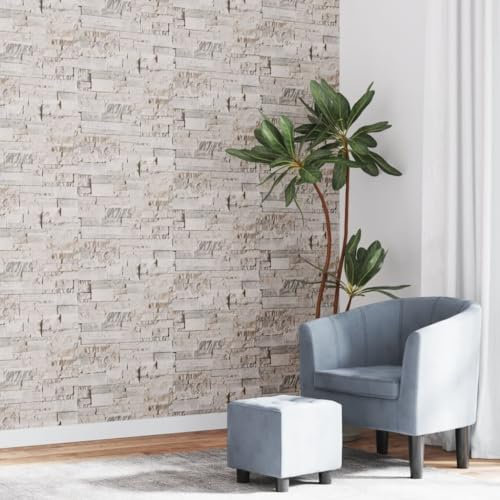 NQJIBUE Artikelwandpapier 3D Steinoptik Creme 10x0,53m Vlies Dekor Tapete