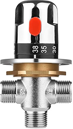 Spacnana Copper Copper Valves with Cold Water a Shower Blender for Solar Safety G1/2, Reliable Silver