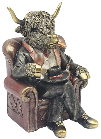 Lesser & Pavey Highland Cow Armchair Home Decor Figurines & Ornaments For Home & Office | Decorative Home Accessories Statues For Indoor & Outdoor | Lovely Gifts for Women & Men
