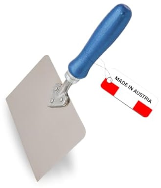 WERKFIT Profi Tapetenkratzer Fauserkelle mit Holzgriff – 0.8 mm Edelstahlklinge – Herzgriffspachtel für Renovierung & Tapetenentfernung – Made in Austria (150mm)