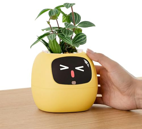 Ivy AI Pot de fleurs intelligent avec emoji intelligent pour plantes d'intérieur Tamagotchi Pot de fleurs élégant Plantagotchi Décoration d'intérieur
