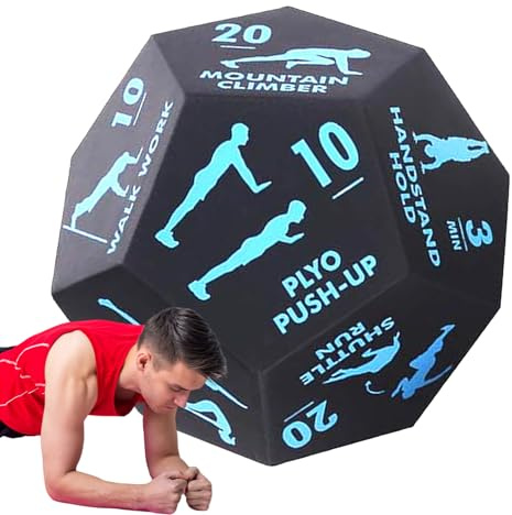 Gym Trainingswürfel – 12-seitiges Übungsspiel, Trainingswürfel für Gruppen-Fitness-Training für Krafttraining | Lustiges Sportzubehör für Frauen und Männer