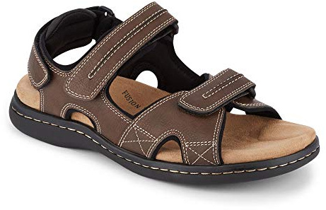 DOCKERS Mens Newpage Outdoor Sport Sandals for Men - Memory Foam Comfort & Adjustable Straps, Briar, 12 Wide
