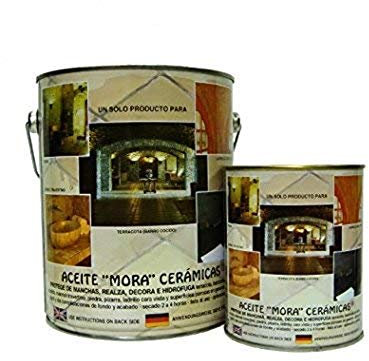 Rugoplast - Aceite Mora especial para baldosas y suelos de barro cocido terracota, marmol envejecido, travertino, pizarra, piedra, mosaico hidraulico y ladrillo cara vista., Brillo, 4 L