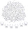 Kissral 200 pcs Einweg-Kleber Halter, Kunststoff Ringe und Tassen für Wimpern Extensions, Make-up Tool Pigment Kleber Halter, Augenbraue Tätowierung Ink Caps (White)