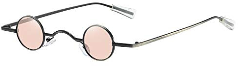 Lazzboy Sonnenbrille Runde Polarisierte Schutz Form Mann Frauen Hip Hop Brillen Shades Vintage Retro(Rosa)