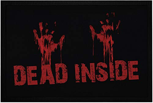 MoonWorks® Fußmatte mit Spruch Dead Inside rutschfest & waschbar schwarz 60x40cm