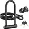 VVA Bike U Lock,20mm HeBike U Lock,20mm Heavy Duty Combination Bicycle u Lock Shackle 4ft Length Security Cable with Sturdy Mounting Bracket and Key Anti Theft Bicycle Secure Locks
