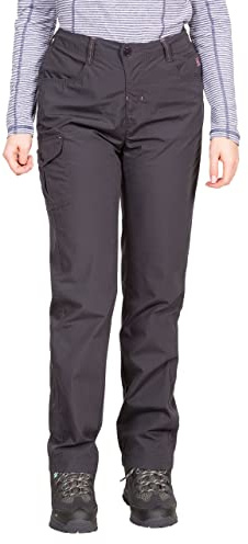 Trespass Womens Cargo Trousers Walking Pants Water Repellent 4 Pockets Rambler Dark Grey