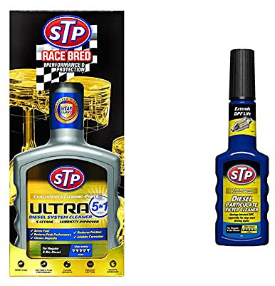 STP Ultra 5 in 1 Diesel Fuel System Cleaner, Concentrated Cleaning Power, Car Accessories, 400 ml & GST66200EN Diesel Particulate Filter Cleaner 200 ml