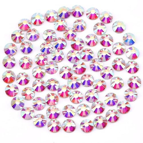 Novani Nail Art Rhinestones for Crafts,1440 pcs SS16 AB Crystals Round Gems Stones for Nails Makeup Bags and Shoes Decoration,Need Gel Glue（Crystal AB）