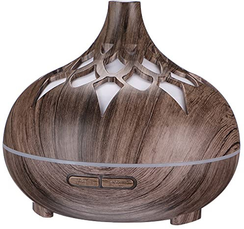 SIXTOL Difusor de Aroma con LED | Palma Color Madera Gris 500 ml