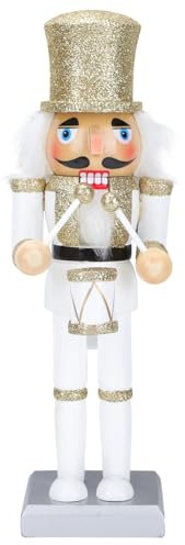 Marionnette en Bois en Forme de Soldat Casse-Noisette - Décoration de Noël - Blanc