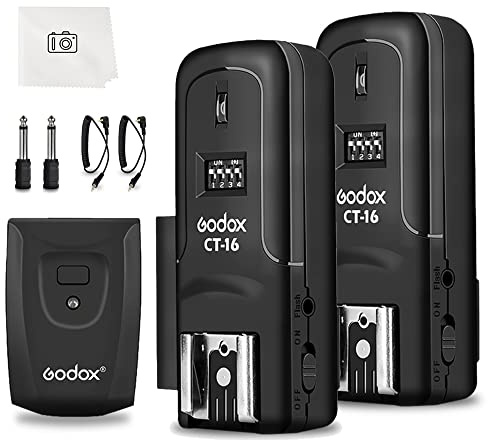 Godox CT-16 Wireless Radio Flash Trigger Receiver Kit,Fit Compatible for Canon Nikon Pentax DSLR Camera Studio 3 in 1 Flash Transmitter and Receiver