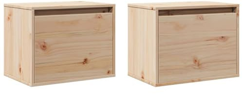 vidaXL 2X Massivholz Kiefer Wandschrank Hängeschrank TV Schrank Fernsehschrank Lowboard Fernsehtisch Regal Aufbewahrung Badschrank 45x30x35cm