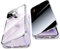 Jonwelsy Anti Peeping Hülle für iPhone 14 (6.1), 360 Grad Schutz Case, Privatsphäre Gehärtetes Glas Anti-Spähen Cover, Stark Magnetische Adsorption Metallrahmen Handyhülle für iPhone 14 (Violett)