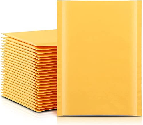 NaXew Padded Envelopes A6, with Easy Tear Strip Peel + Seal Bubble Mailer Bags Postal Wrap Envelope Cushioned Protective Packaging 100 x 165 mm (Yellow A6, 10pcs)