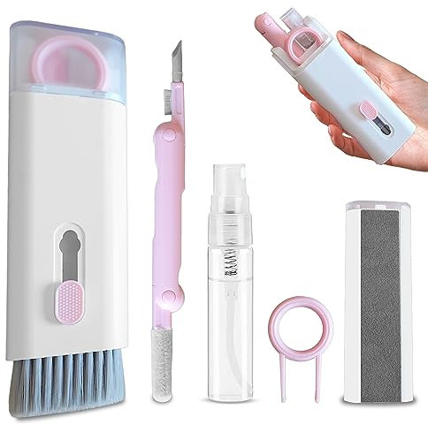 WS WorlsTrend 7 in 1 Elektronisches Reinigungsset - Tastatur-Reinigungsset mit Bürste - Reinigungsstift für Airpods Pro - Geeignet für Kopfhörer - Laptop - Telefon - PC-Monitor.