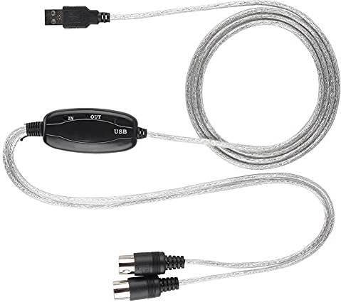 MIDI USB Converter Cable for Music Editing with Plug and Play, 190cm Length Turn Your PC Into a Music Studio