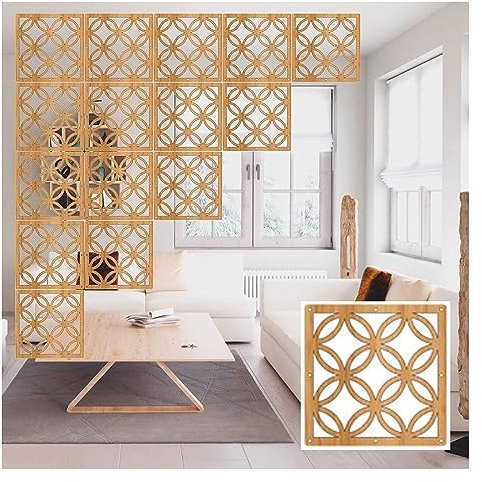 Raumteiler hängend Raumtrenner Hängender Raumteiler, Schlafzimmer-DIY Holz-Kunststoff-Platte Bildschirmpartition, Falten Privatsphäre Wanddekor-Trenner mit allem Zubehör, 1–100 Stück optional ( Color