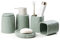 Umlaca Bathroom Accessories Set 5PCS, Ceramic Bathroom Accessory Set, Unique Design Green Bathroom Accessories Sets Complete, Liquid Hand Soap Dispenser Toothbrush Holder Set(Green Set)