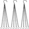 3 x Hanging Basket Chains with 4 Strands 60cm Long for Flower Pots, Planters, Bird Feeders, Lanterns, Lamps